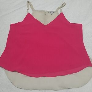 Naked Zebra Pink & Cream Sheer Tank Top (Small)